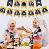 Hanging Decorative Flag Eid Mubarak Ramadan Banner For Living Room Bedroom Window Yard Garden