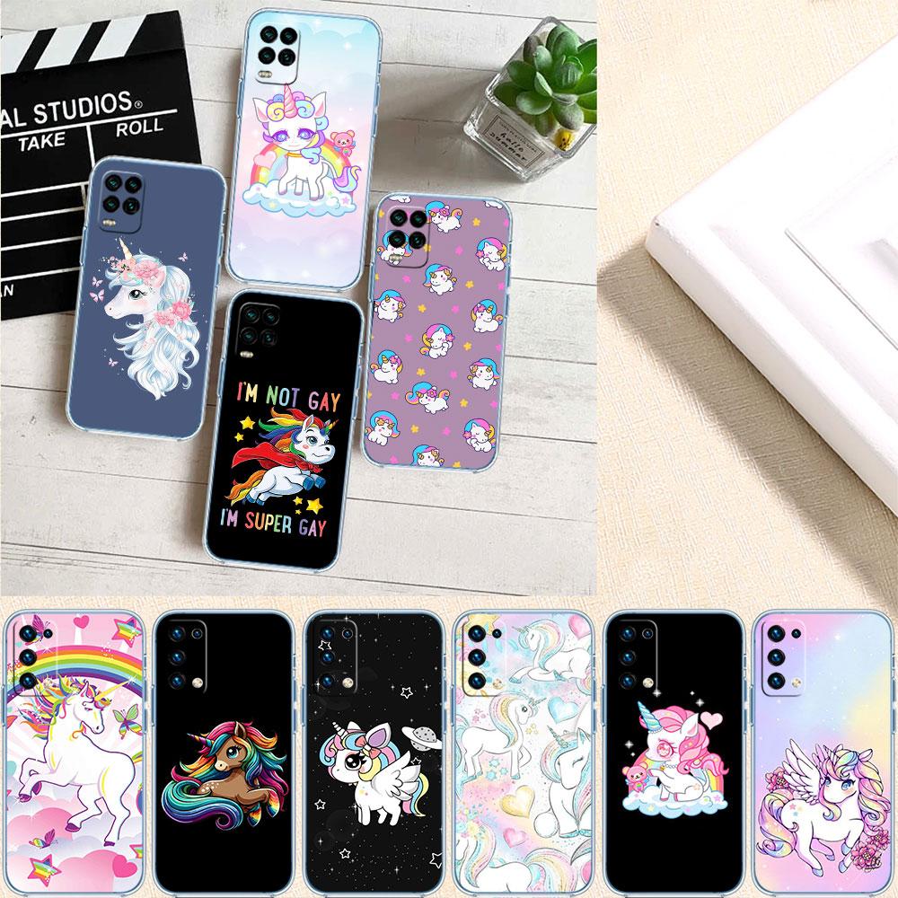 AQ25 Cartoon Unicorn Transparent Phone Case for Motorola Moto G40 G04 G05 One Ace Action  Fusion + Plus Hyper Macro Vision Zoom