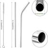 Stainless Steel Metal Drinking Straw Straight or Bent Tip For Juice Coffee Reusable Kitchen Tool