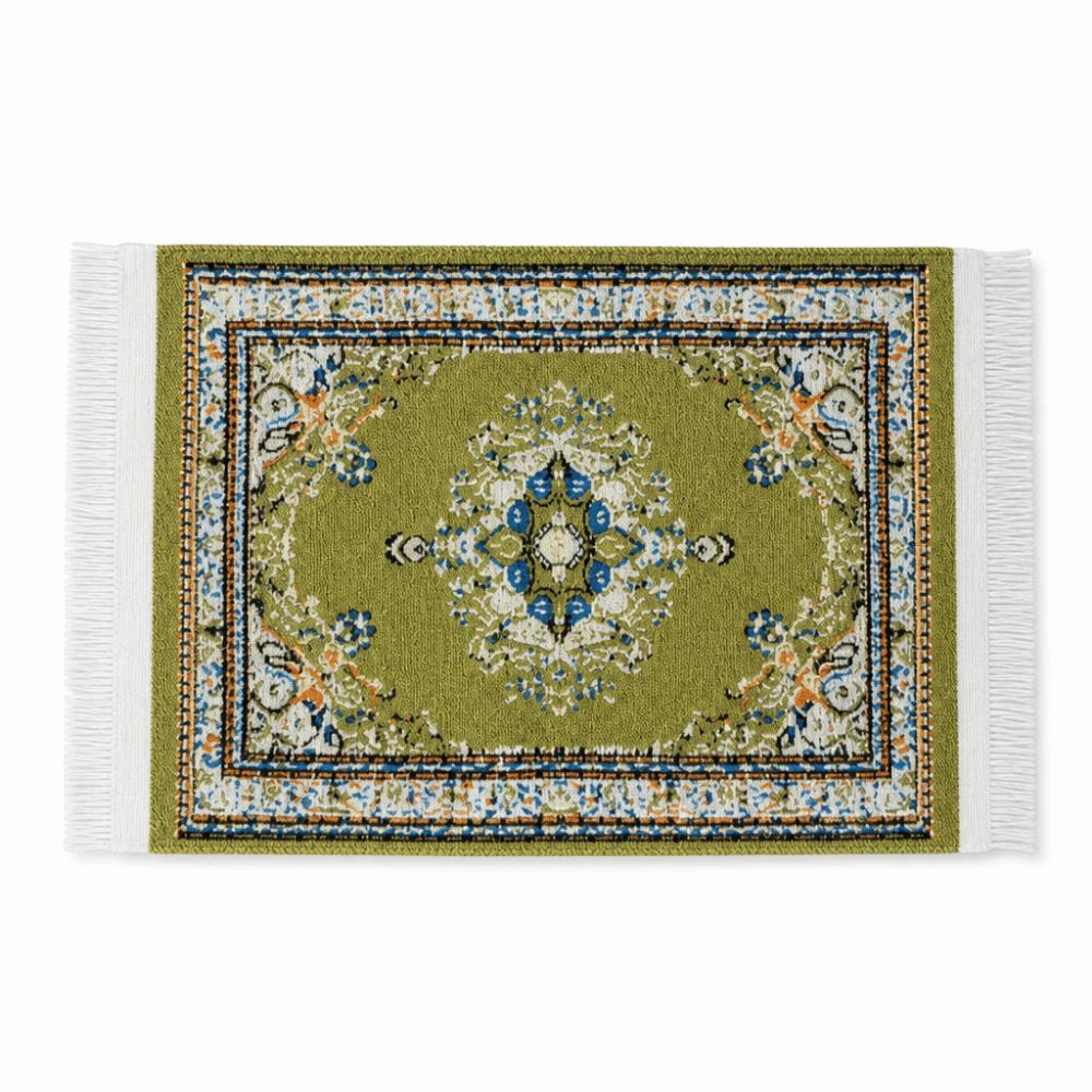 Floral Pattern Doll Dollhouse Rug Multicolor Miniature Weaving Mat Mini Floor Coverings Dollhouse