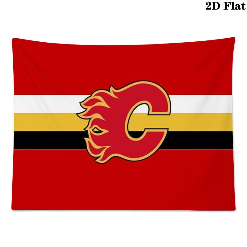 Calgary Flames Wall Tapestry Aesthetic Wall Hanging Printed Fabric Blanket Decorative Tapestries for Bedroom Living Room Home Decor