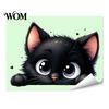 Cute Animal Switch Sticker Luminous Light Decals, Glow in The Dark Cat Sticker, Cartoon PVC Wall Art Mural for Bedroom Living Room Waterproof Decal