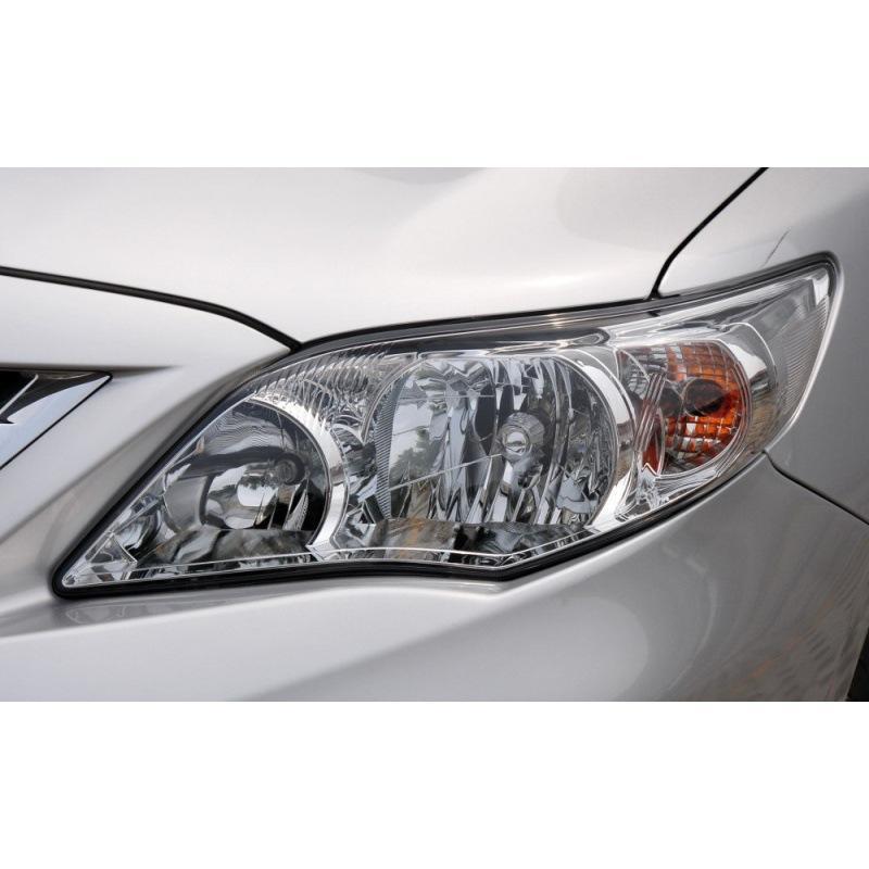 Compatible Front Headlight Assembly for 2010-2013 Toyota Corolla, Black and White Base