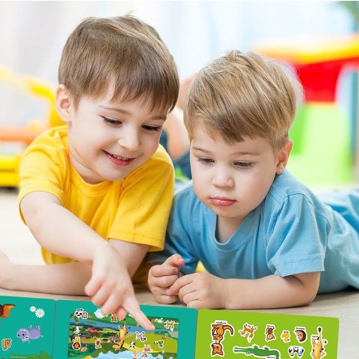 Sticker Books Early Education Concentration Training, Animal Dinosaur Decorative Sticker Books