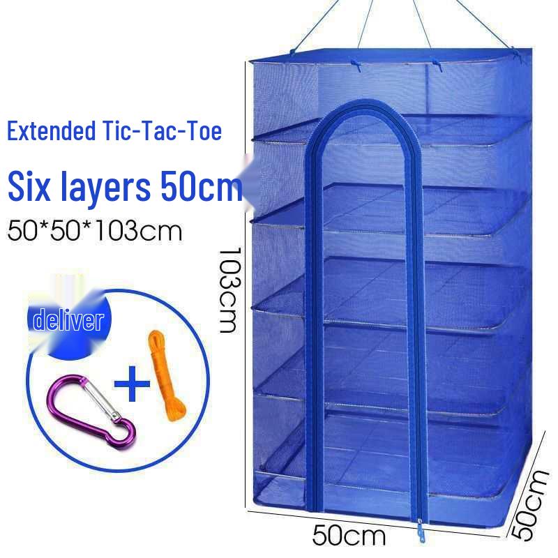 Foldable Sun-Dried Fish Net Enclosure: Five-Layer Thick Anti-Fly Drying Bag for Dried Goods