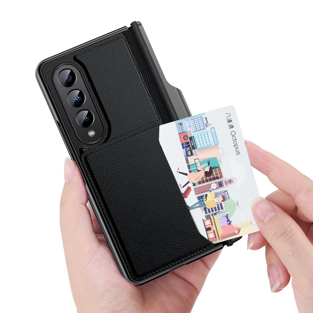 Luxury Pu Leather Phone Cover For Samsung Galaxy Z Fold 4 Case With Card Slot Bracket S Pen Holder Case For Z Fold4