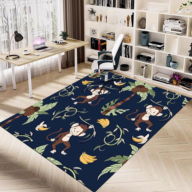 1PC Monkey Banana Extra Large Non-Slip Floor Carpet, Office, Family, Bedroom, Studio - Large Area Rug Indoor Rugs, Vibrant Colors-W267