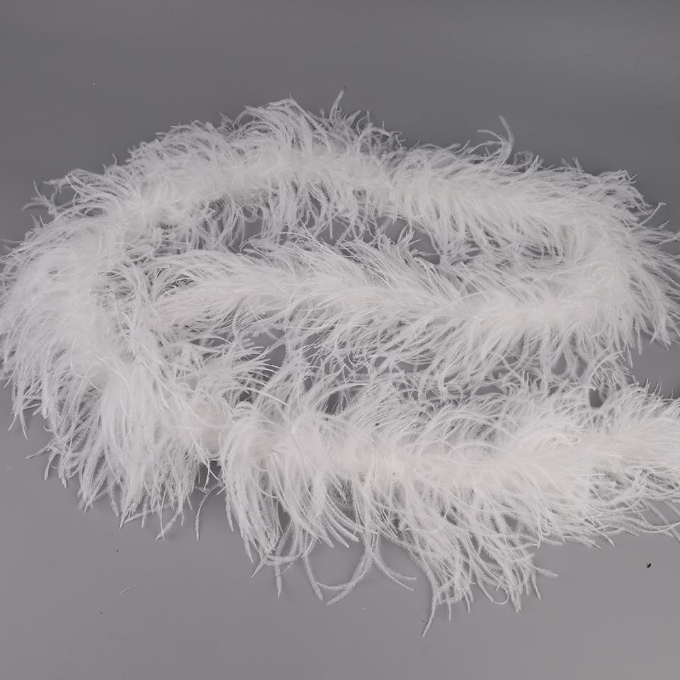Fluffy Feather Trim For Clothes, Ostrich Feathers, Fluffy Boa, Shawl, Wedding Dress Decor, 2M Thick, 6 Layers