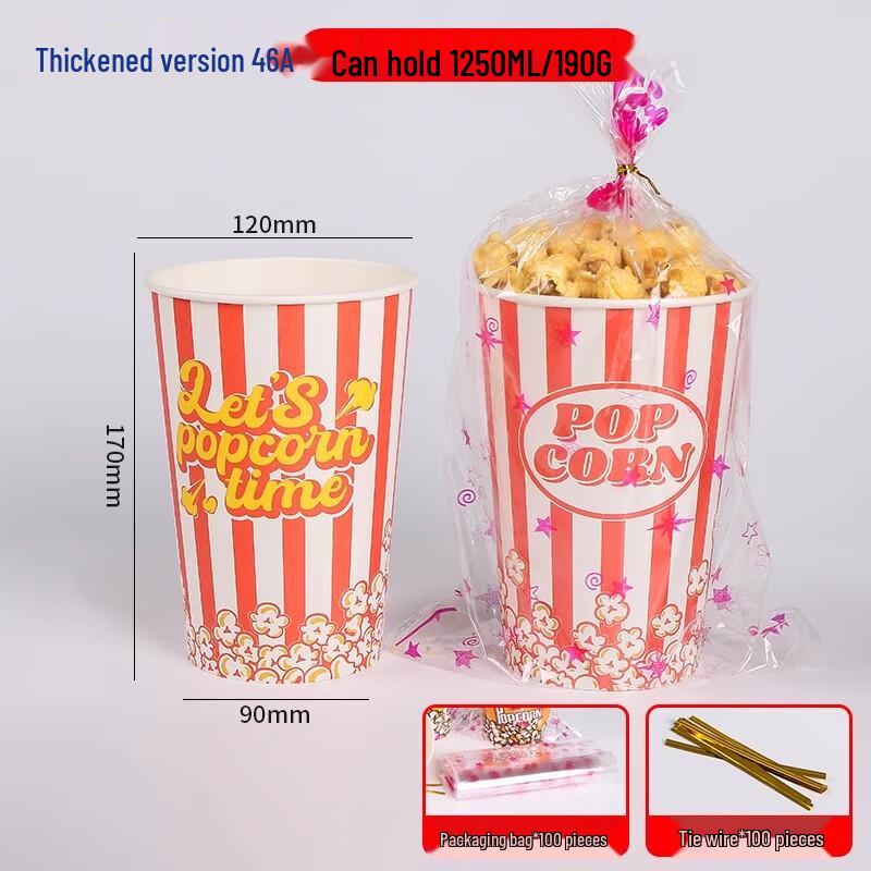 Disposable Popcorn Paper Buckets Kit