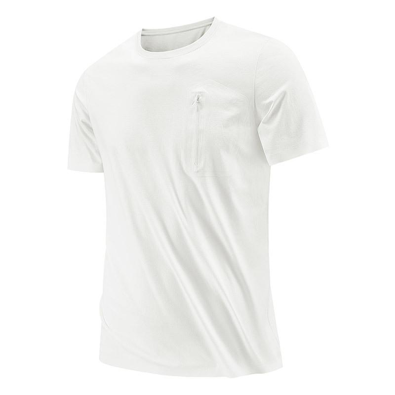 Быстросохнущая футболка из ледяного шелка, впитывающая влагу, дышащая, спортивная и повседневная, с круглым вырезом и коротким рукавом, для мужского фитнеса и бега XXXXXL белый