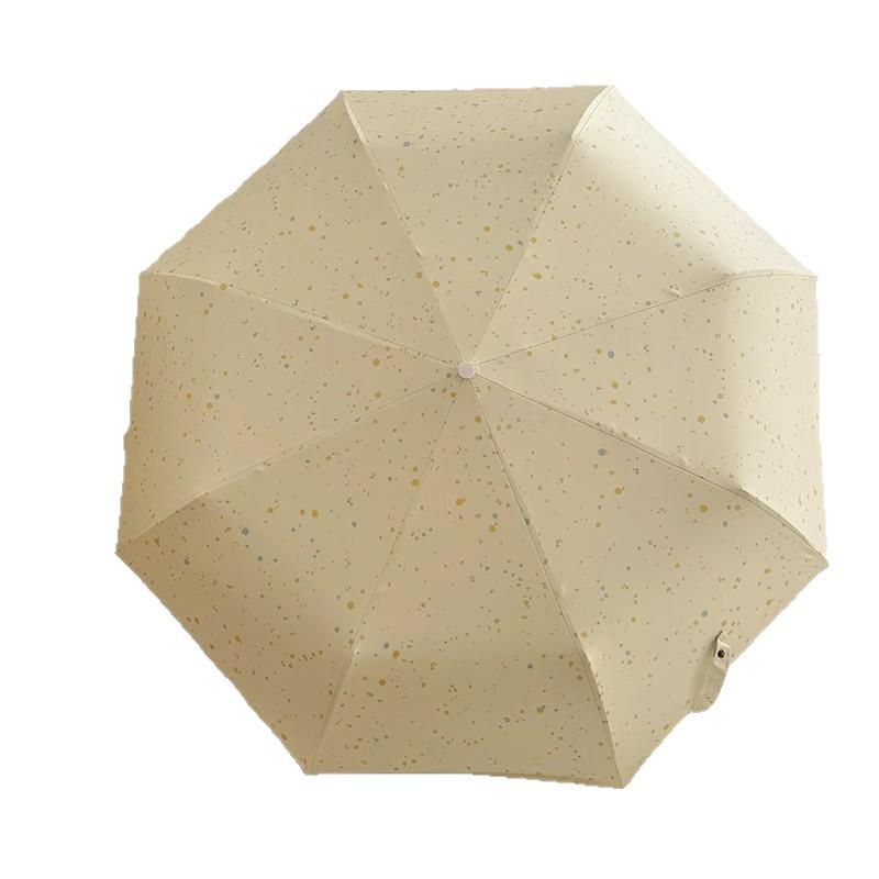 High-Value Yellow Ink Splash Automatic Sun & Rain Umbrella for Women - UV Protection Parasol