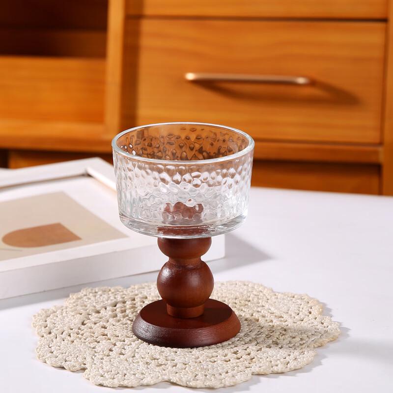 

French Vintage Style Glass Candle Holder Bowl Set