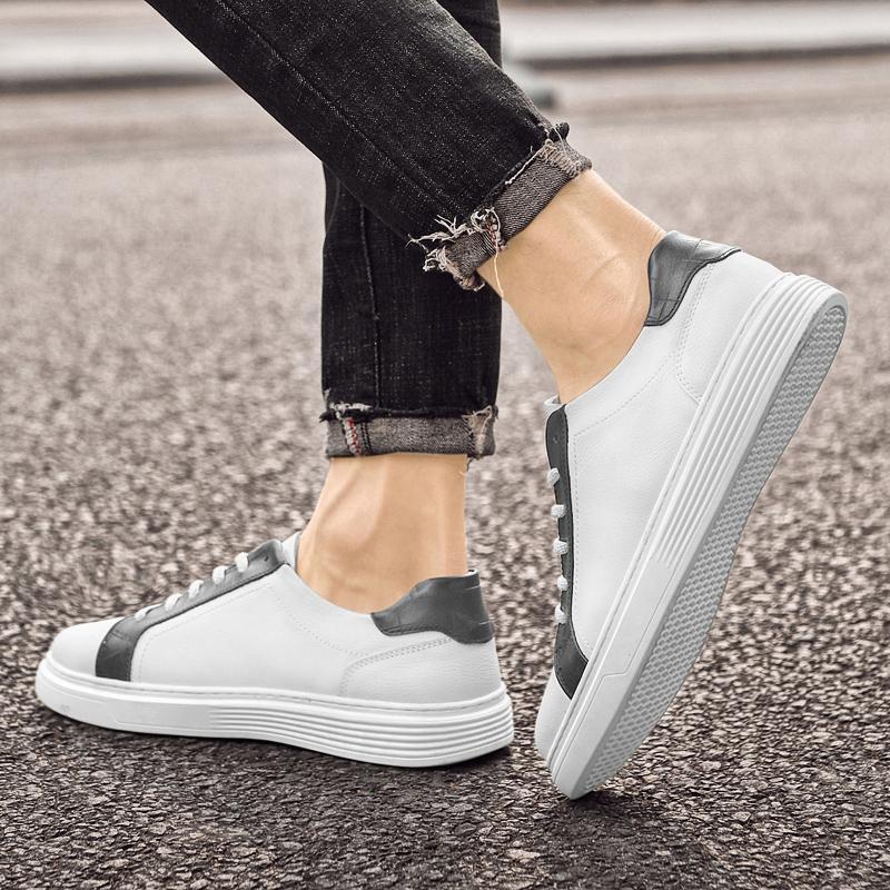 2025 British Style Black White Genuine Leather Oxford Shoes Casual Lace-up Flat Sneakers Luxury Design Shoes for Men Size: 37-45