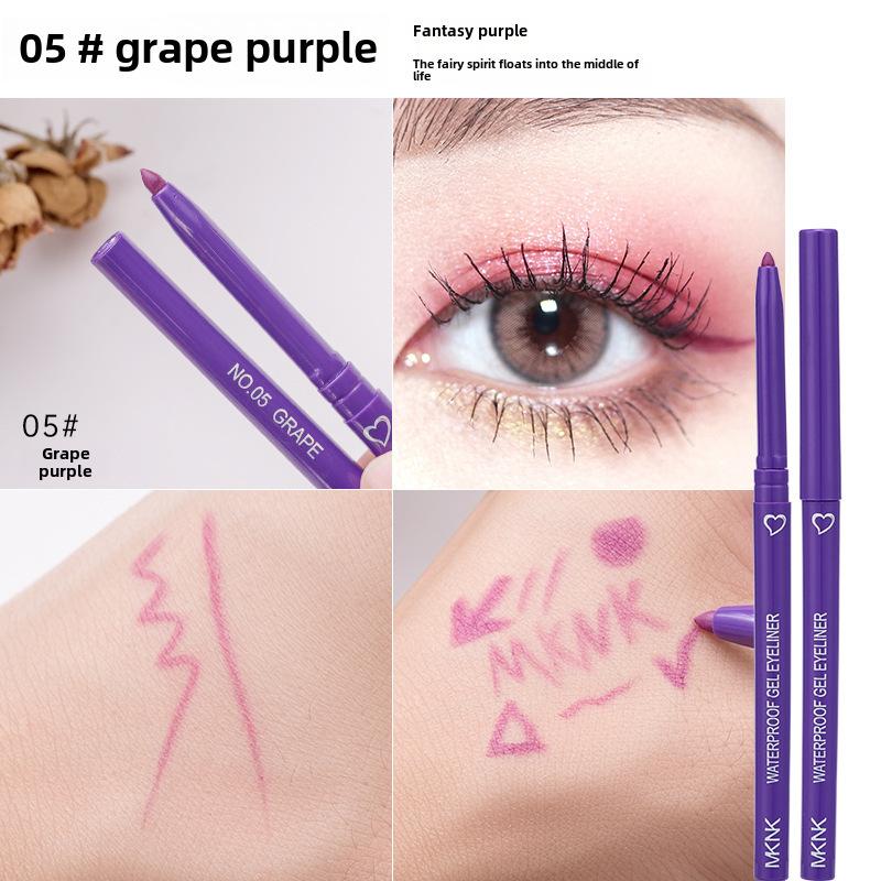 6 Color Automatic Soft Smooth Waterproof Eyeliner Gel Pen for Beginners, Easy to Color