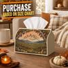 1pc Pastoral Landscape Tissue Box - Vineyard Mountain Bird Napkin Storage Box, Suitable for Rolls/Facial Tissues/Single Sheets, Two Sizes Available Fo