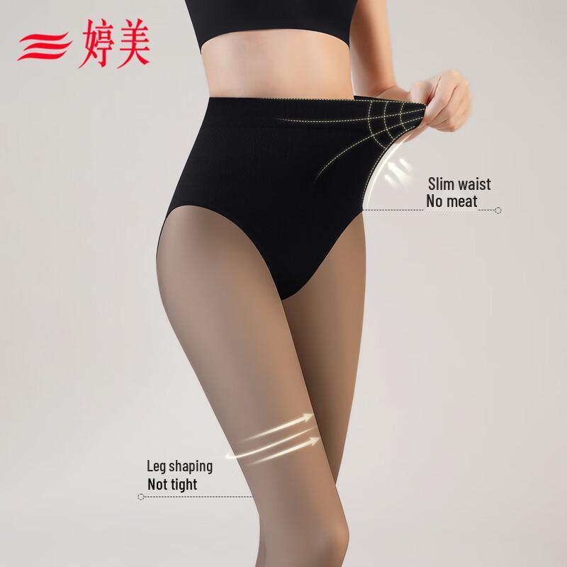 Tingmei Women's High-Waist Sheer Thermal Tights