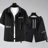 Taglia Grande 11XL Tuta Corta a Maniche Corte Larga Moda Estiva T-shirt da Uomo Grasso Pantaloncini alla Moda Tuta da Uomo Due Pezzi