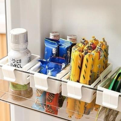 1PCS Refrigerator Partition Plate Retractable Hanging Box Refrigerator Adjustment Snap-on Side Door Sauce Bag Snack Organize