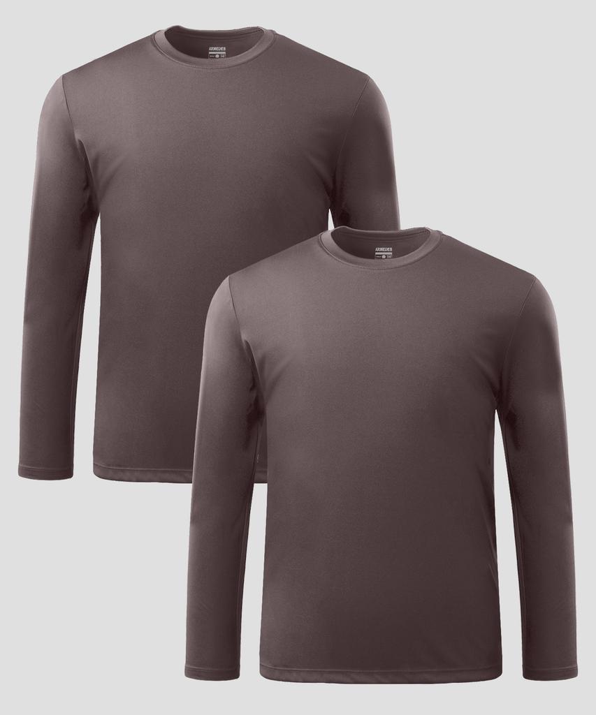 ARMEDES [2Pack] Lightweight Coolon Round Long Sleeve T-Shirt Ar-214 (6 Colors) (Type A)