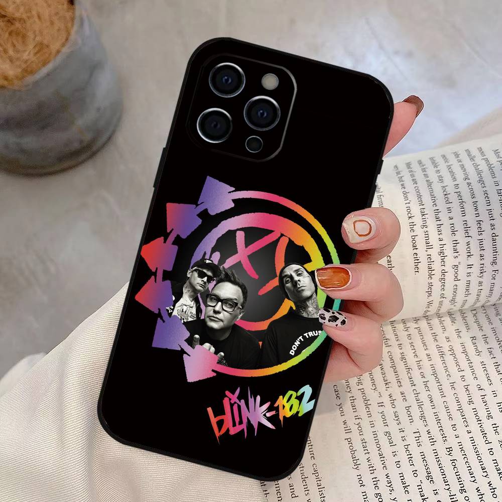 

Punk B-Blink-182 Band Phone Case For iPhone 17, 16,15,14,13,12,11 Plus,Pro Max, Others Soft Black Cover iPhone15ProMax
