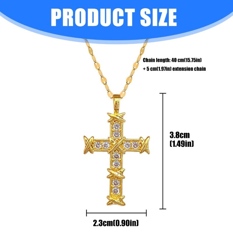 Luxurious Diamonds Encrusted Crucifix Necklace Adjustable Length Chain Accessory For Everyday Or Evening Wear