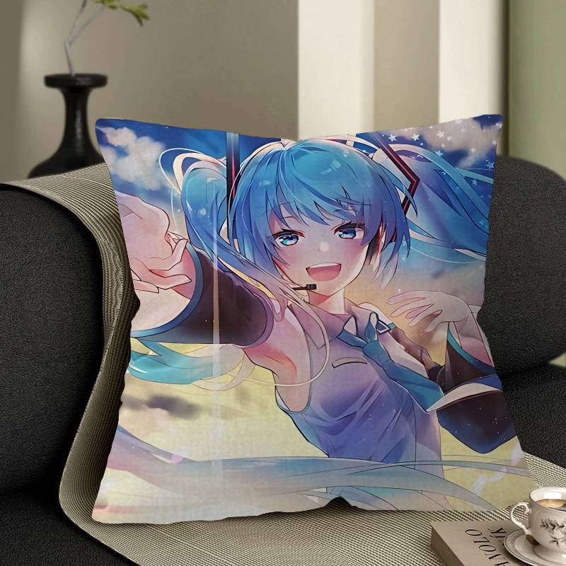 Music H-Hatsune Girl M-Mikues Cushion Cover Pillowcase Upholstery Sofa Throw Pillow Home Decor Pillowcas