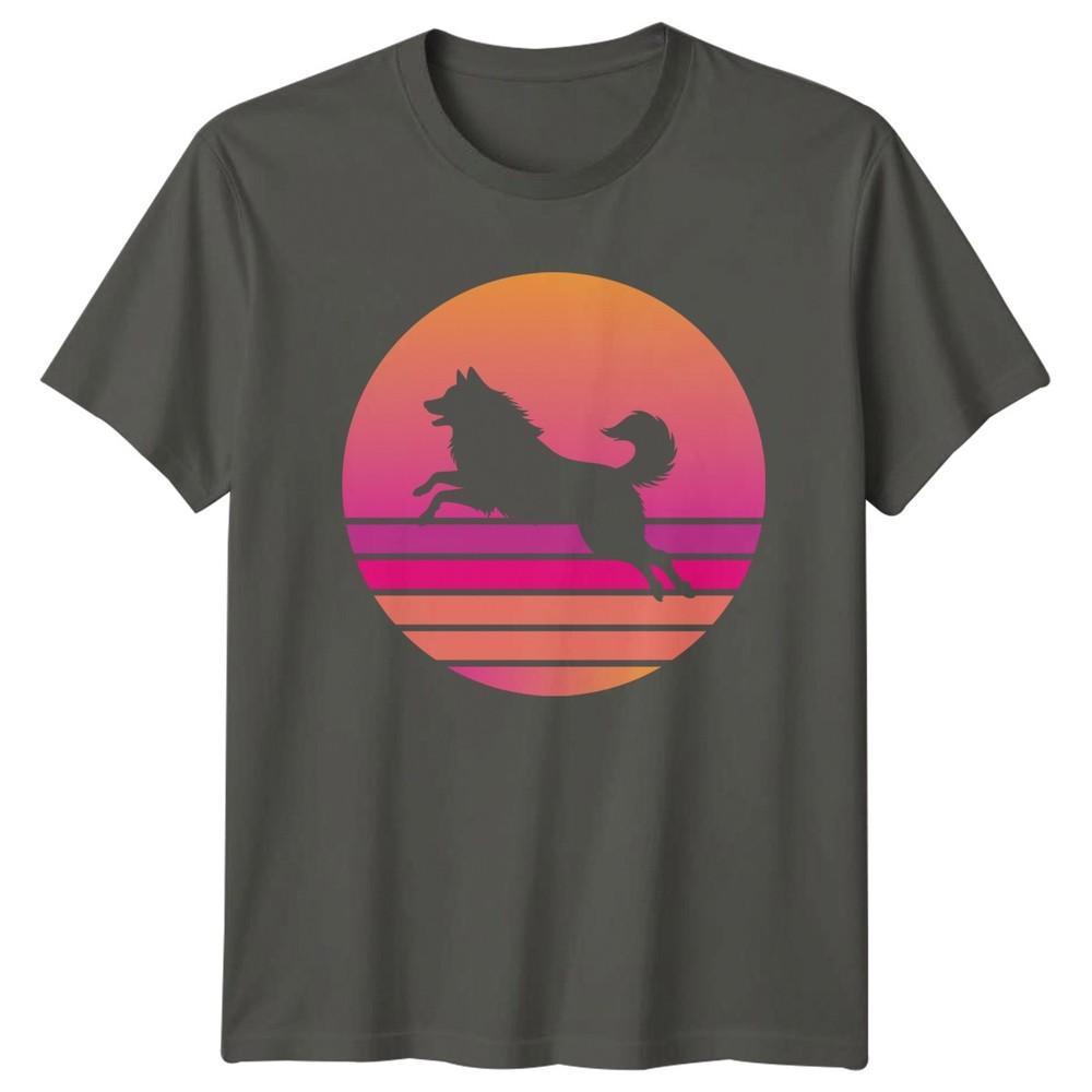 Retro Sunset American Eskimo Dog TShirt American Eskimo Dog Dogs Birthday S