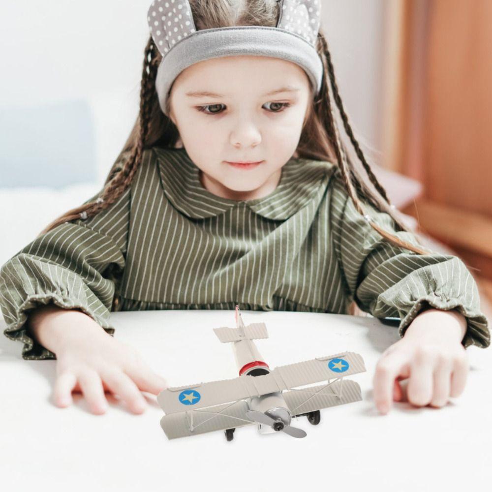 Handicraft Vintage Airplane Model Retro Iron Metal Plane Models Aircraft Ornaments  Kids Gift