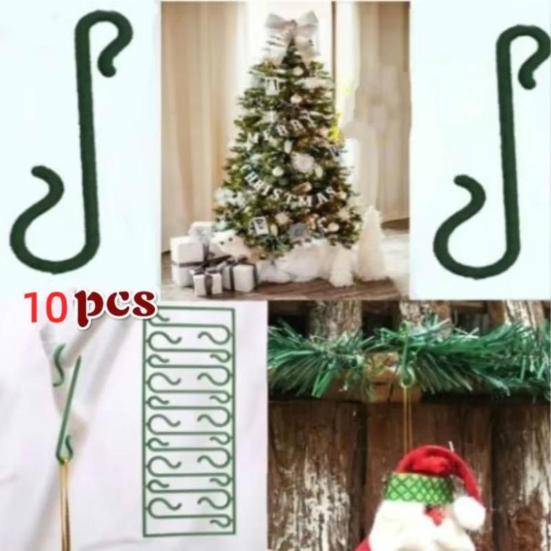 10Pcs Christmas Ornaments Hooks Christmas Tree Decoration Pendants Santa Claus Dolls Hanging Hooks For Home Xmas Decoration
