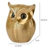 Modern Classy Happy Owl Resin Art Figure Showpiece (Golden, 13 Cm, 6.5 Cm)