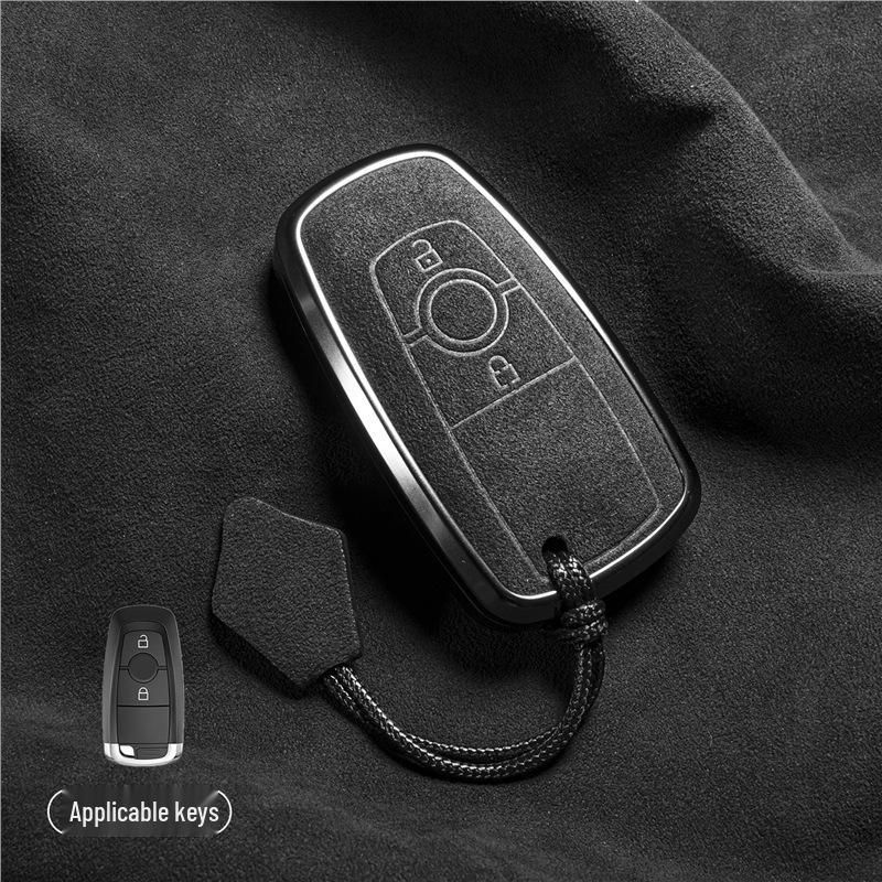 Luxury Suede Key Covers for Ford Explorer ST, Escape, Edge, 4WD, Mondeo, and EVOS