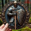 Tin Sign  Medieval Knight With Sword And Shield Print Vintage Durable Metal Plaque Wall Decor Home Office Bar Man Cave Wall Ar