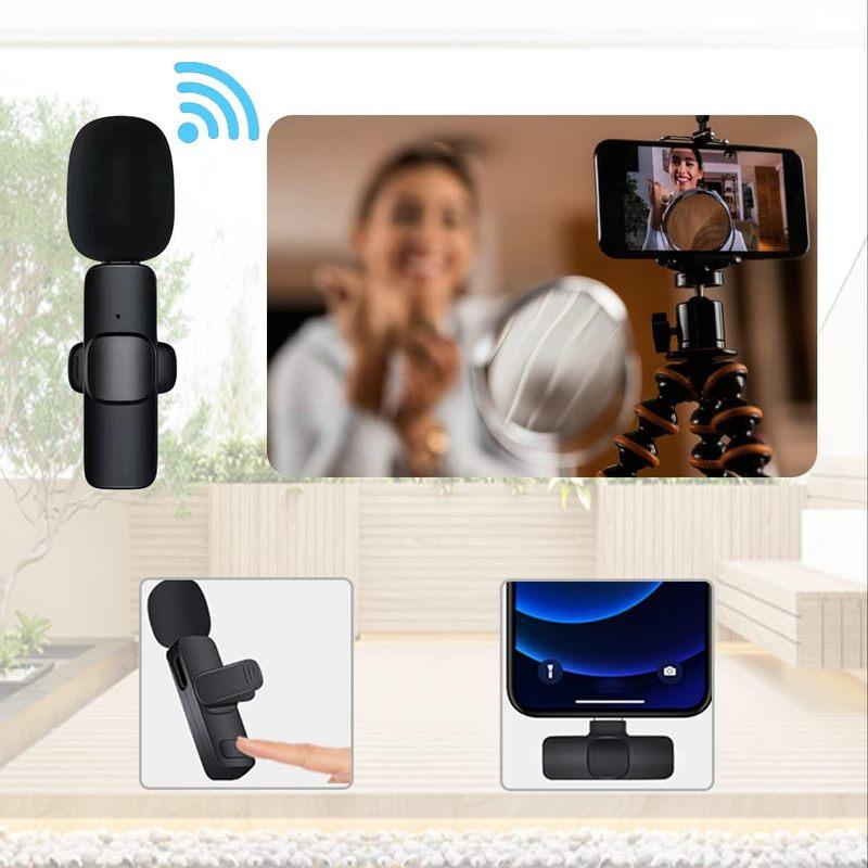 Wireless Microphones for Android Iphone Type C IOS Mini Microphone Lavalier Lapel Mic with Clip for Video Recording Mini Mic