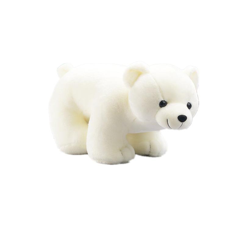 25cm White Brown Polar Bear Plush Toy Soft Stuffed Animal Doll Cute Gift for Kids Birthday