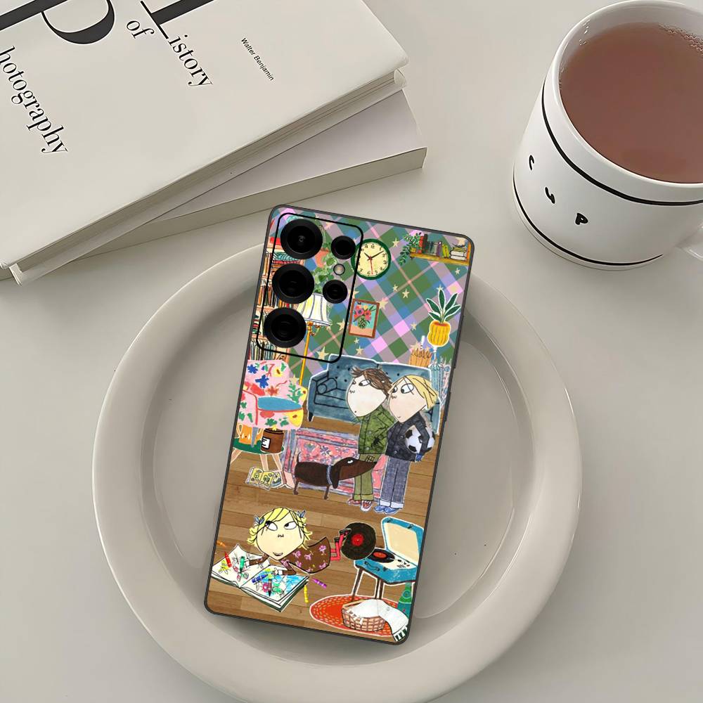 Charlie And Lola Anime Phone Case For Samsung S 24 Fe 25 Ultra Plus 20 Lite 21 30 22 23 24 22 Ultra 5G Fundas