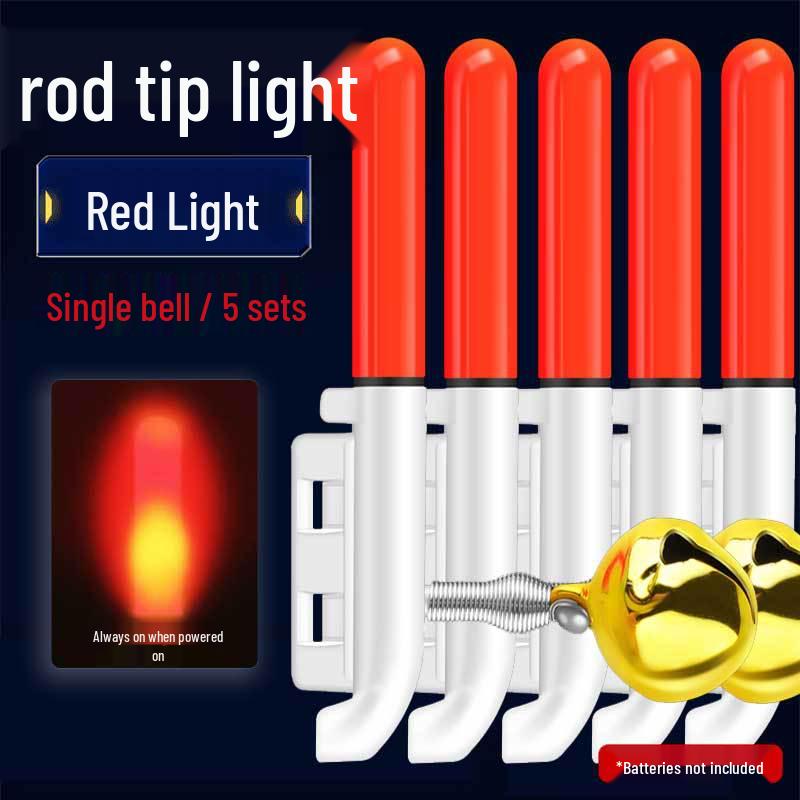 Night Fishing LED Rod Tip Light with Copper Bell - Sea Rod Alarm and Glow Sensor