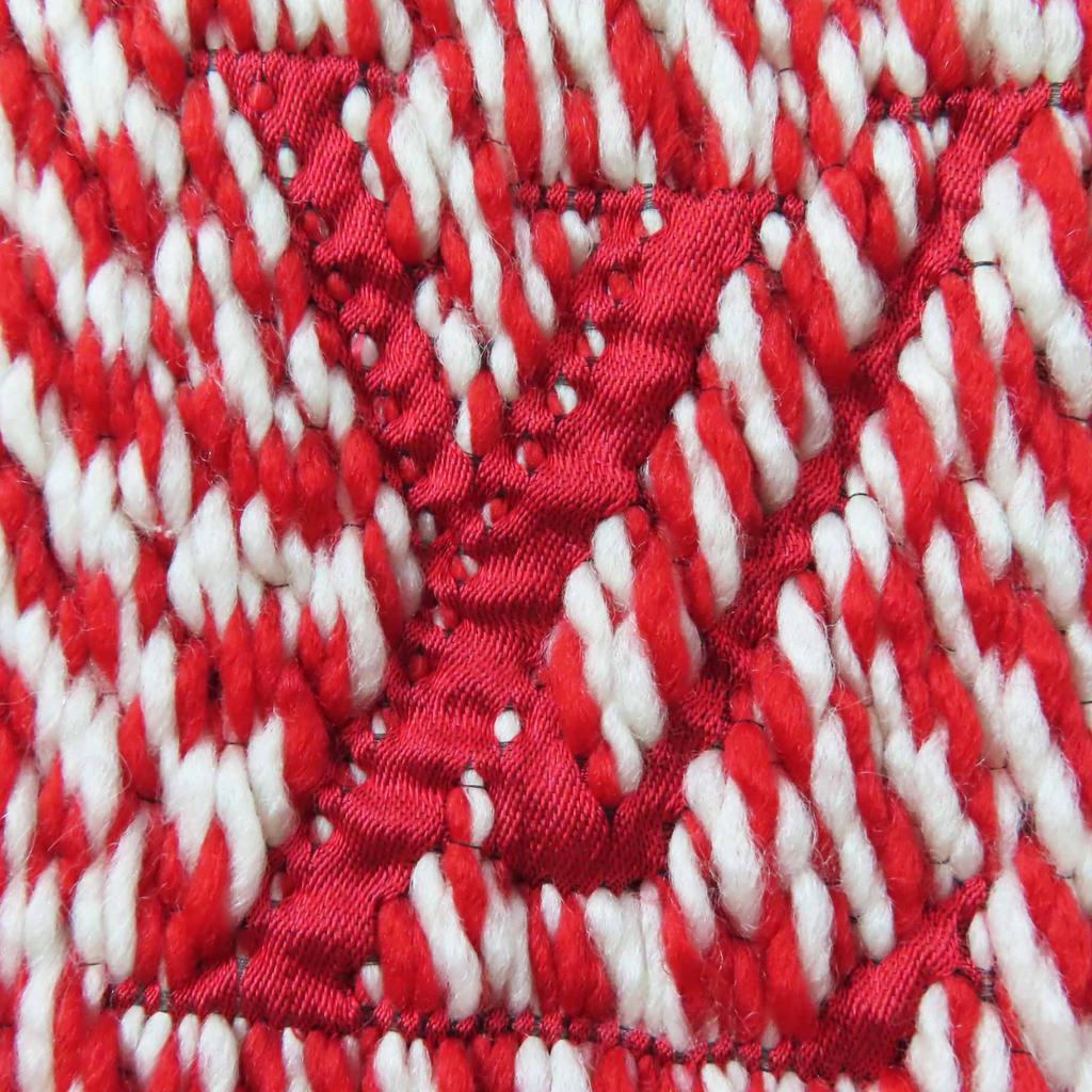 Very Good LOUIS VUITTON Scarf Echarpe Logomania Mix Red white wool Women M70424 Used