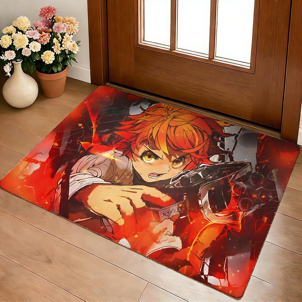Retro Anime The Promised Neverland Floor Mat Cozy Flannel Soft Thick Non-Slip Mat For Living Room Bedroom Kitchen Decor Rugs