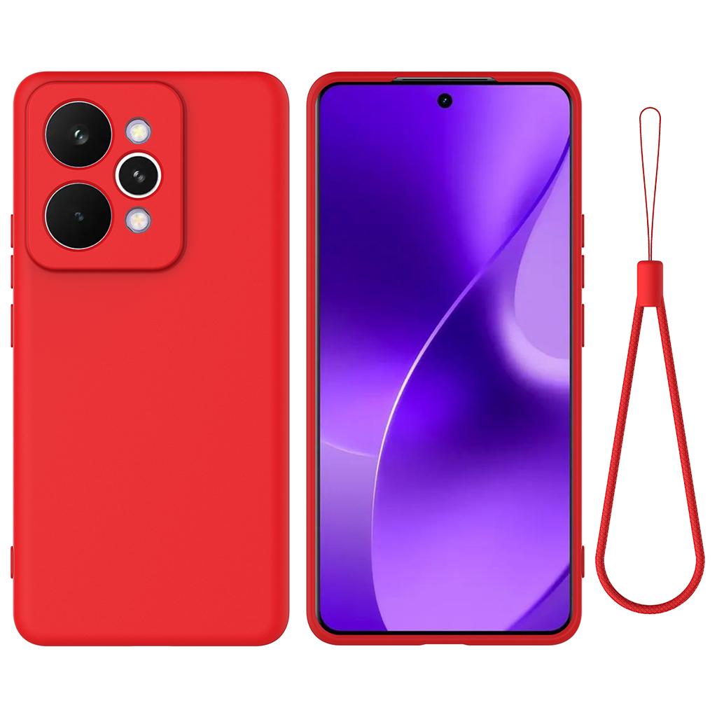 For Realme 15 Pro 5G Liquid Silicone Case Phone Back Cover with Hand Strap