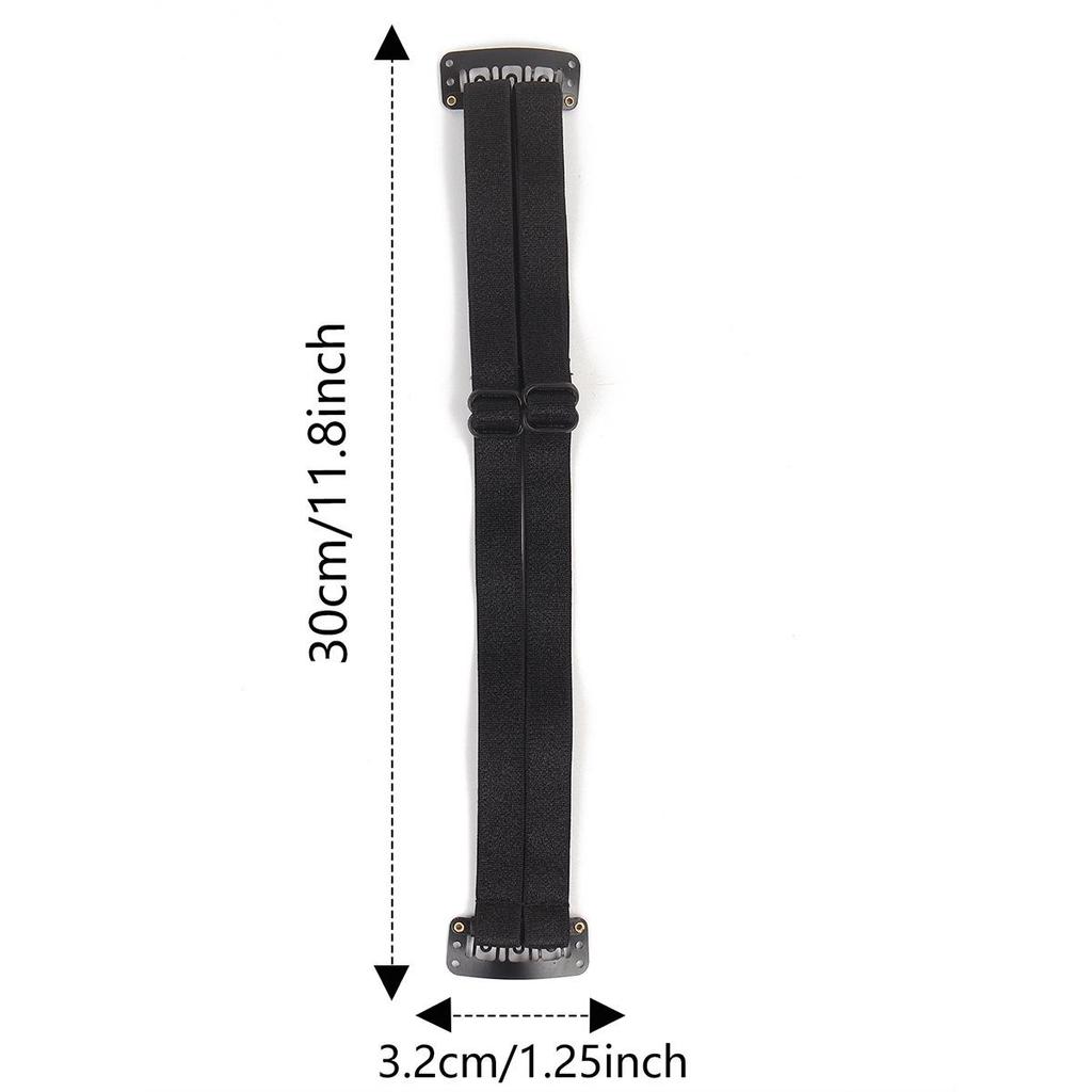 Fascia lifting viso nera a forma di V regolabile con clip elastica BB antirughe da 1,5 cm