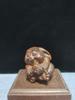 Chinese Vintage Boxwood Carved Cute Rabbit Statue Collection Figurines Gift Art