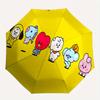 1pc BT21 Characters Circle Design Umbrella with Plastic Handle,Suitable for All Seasons Home Travel Outdoor UmbrellaM1122