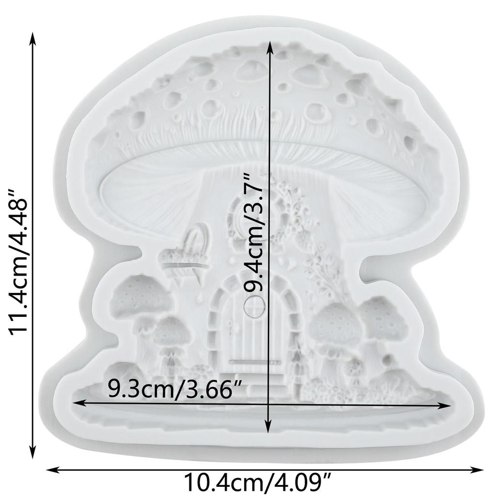 Mushroom House Silicone Mold Mushroom Fondant Molds Cake Decorating Tools Cupcake Topper Candy Sugar Craft Gum Paste Polymer Clay