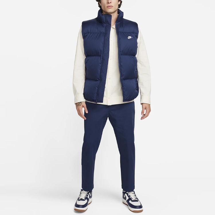 Nike Sportswear Club Primaloft Solid Logo Stand Collar Zip Vest Men Vest Midnight-Navy-Blue FB7373-410