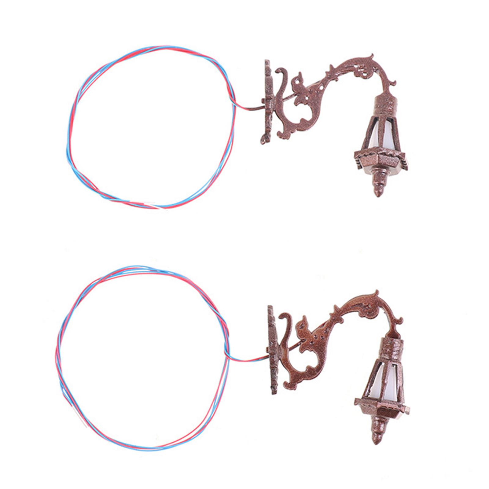 

2 шт. прочный кукольный домик настенный светильник модель садовая люстра двор светодиодный свет модный аксессуар для украшения стола из песка