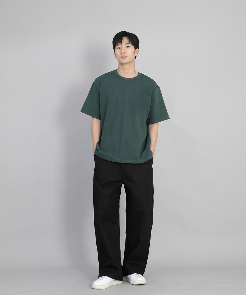 Seinteukeulu R-Neck Plain Short Sleeve Tee Brs-826 Dark Green