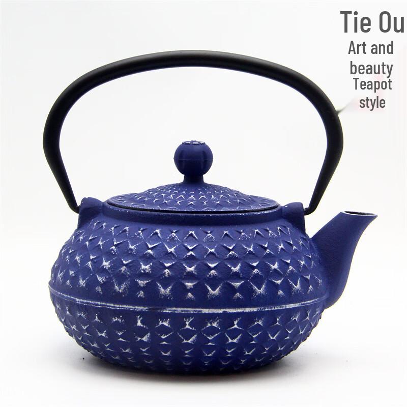 Colorful Diamond Cast Iron Teapot
