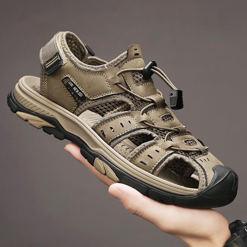 Fashion New Anti-collision Toe Men's Sandals Handmade Stitching Beach Shoes Non Slip Outdoor Wading Aqua Shoes Summer Sandaly Sneakers