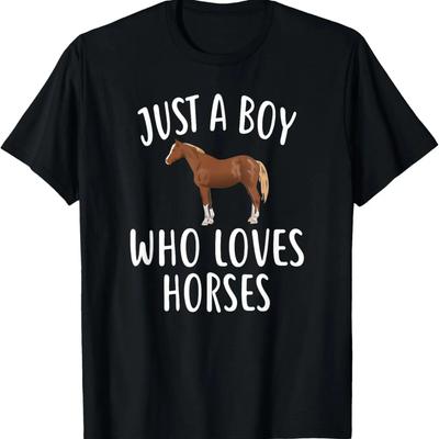 Nur ein Junge, der PFERDE liebt Shirt Lustiges PFERDE T-Shirt