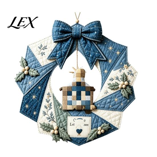 Creative DIY Home Decor Projects Patchwork Wreath Craft Kit, Christmas Sewing Seasonal Patterns, Making Kits Farmhouse Fabric Kit for Adults,